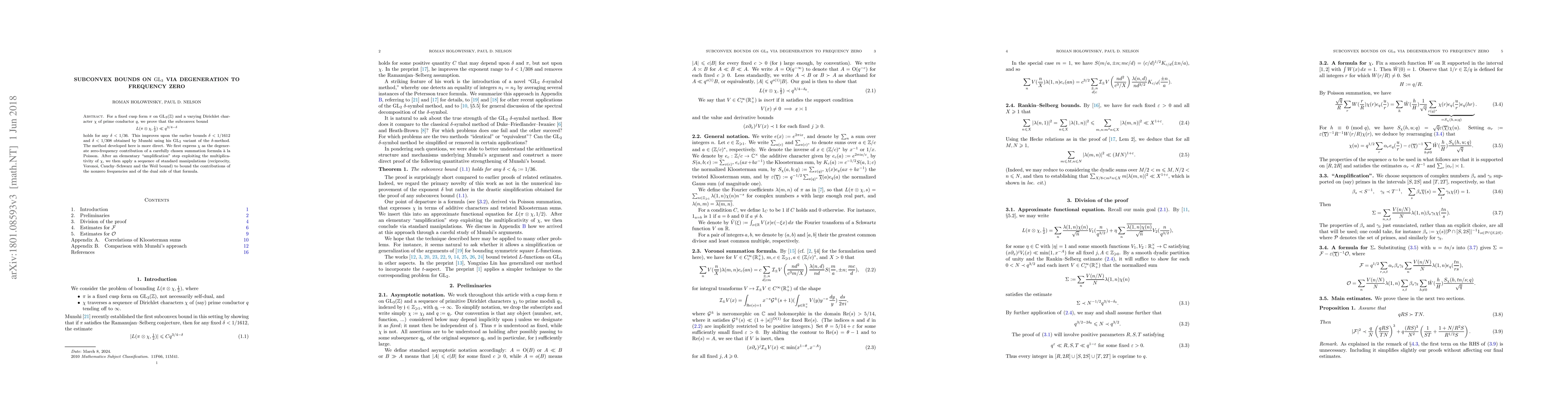 Thumbnail for Subconvex bounds on GL(3) via degeneration to frequency zero