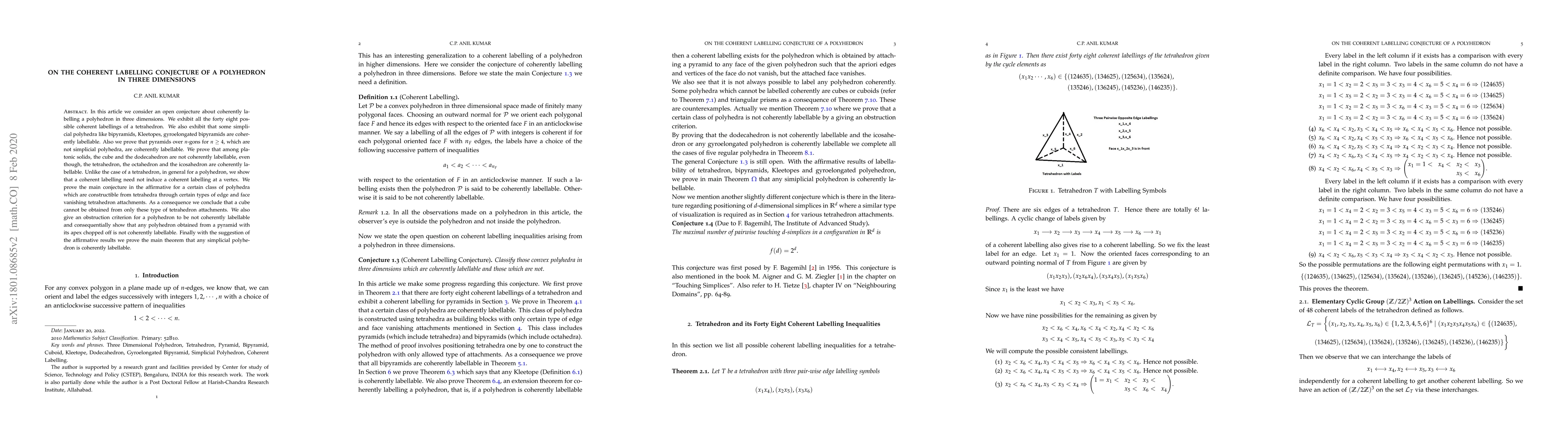 Thumbnail for On the Coherent Labelling Conjecture of a Polyhedron in Three Dimensions