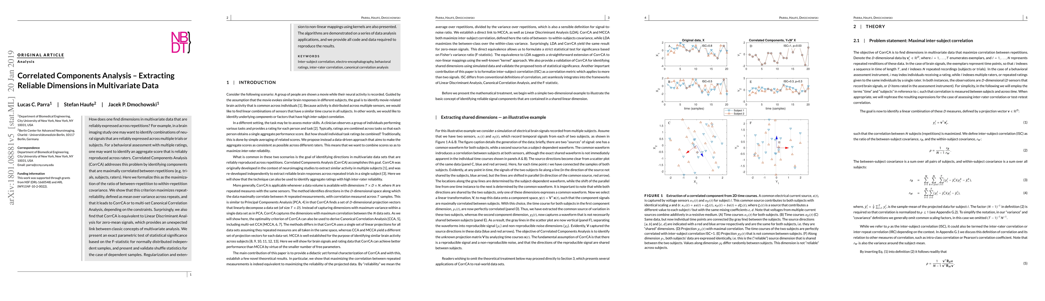 Thumbnail for Correlated Components Analysis - Extracting Reliable Dimensions in
  Multivariate Data