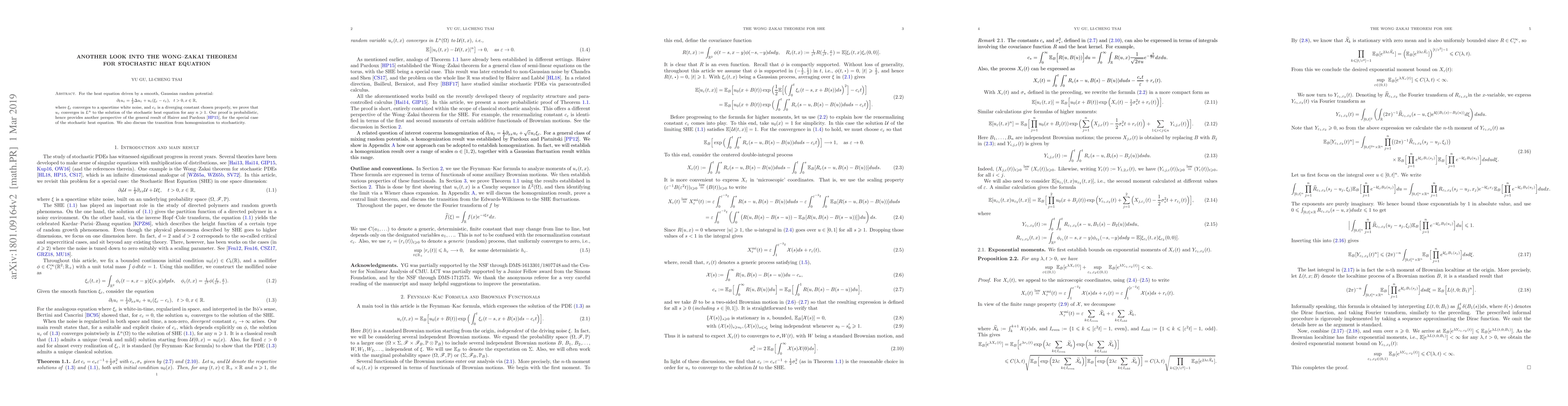 Thumbnail for Another look into the Wong-Zakai Theorem for Stochastic Heat Equation