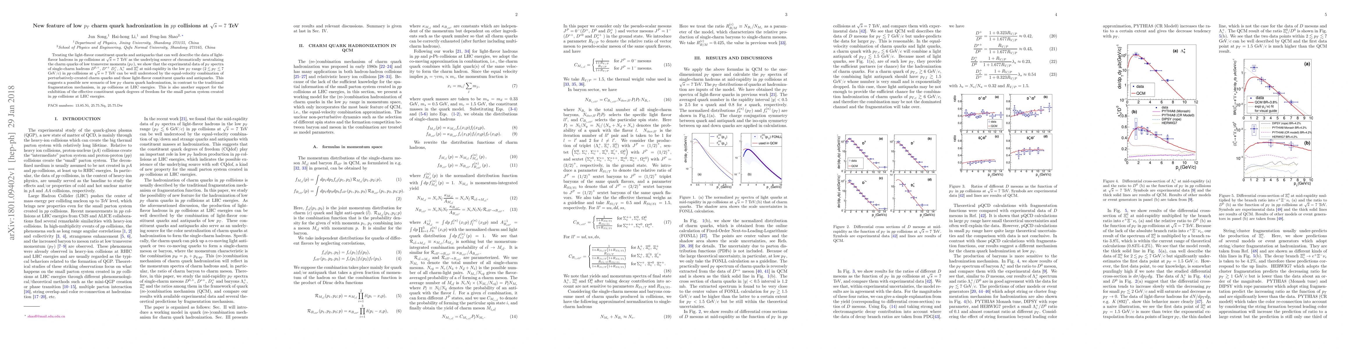 Thumbnail for New feature of low $p_{T}$ charm quark hadronization in $pp$ collisions
  at $\sqrt{s}=7$ TeV