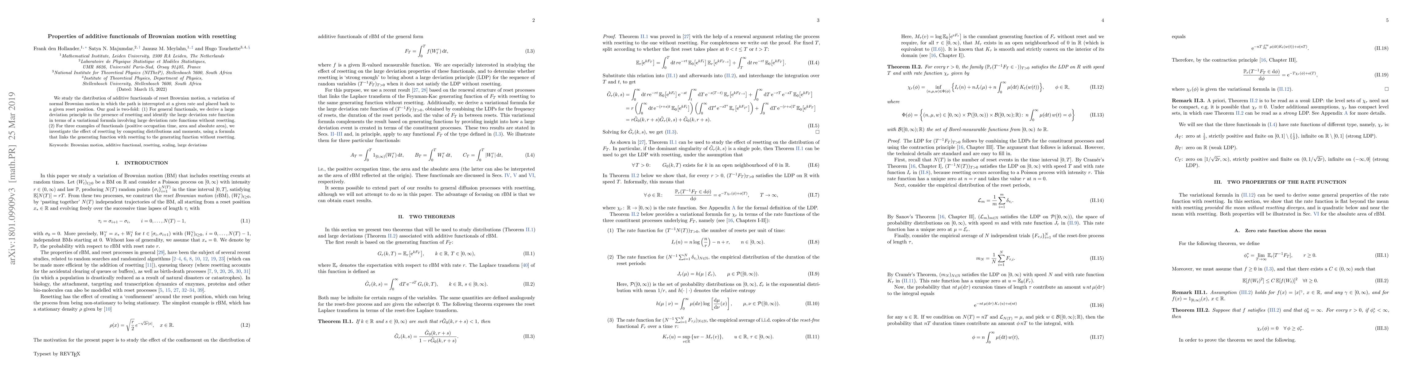 Thumbnail for Properties of additive functionals of Brownian motion with resetting