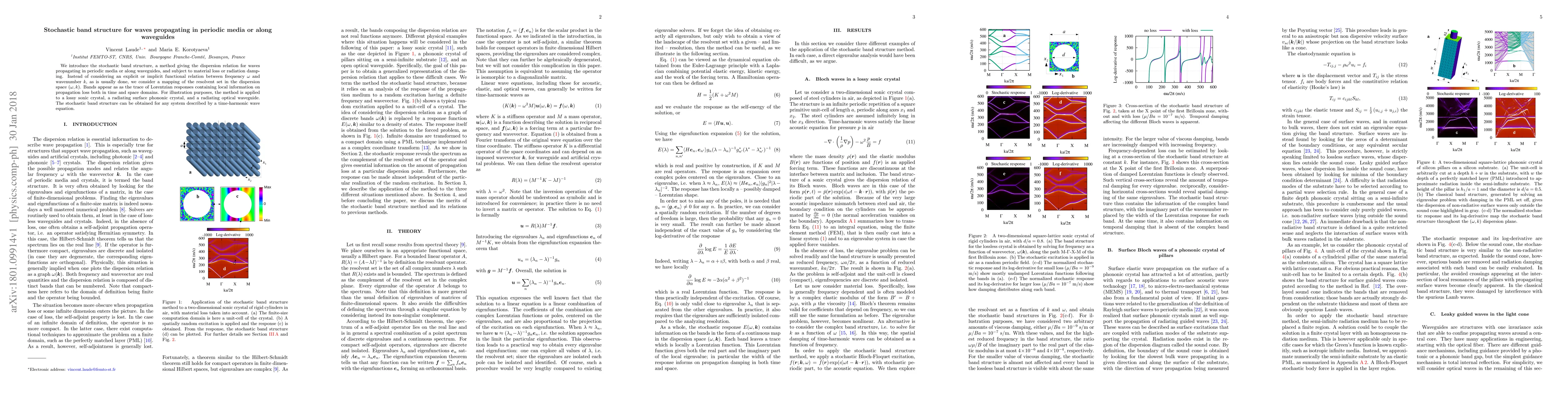 Thumbnail for Stochastic band structure for waves propagating in periodic media or
  along waveguides