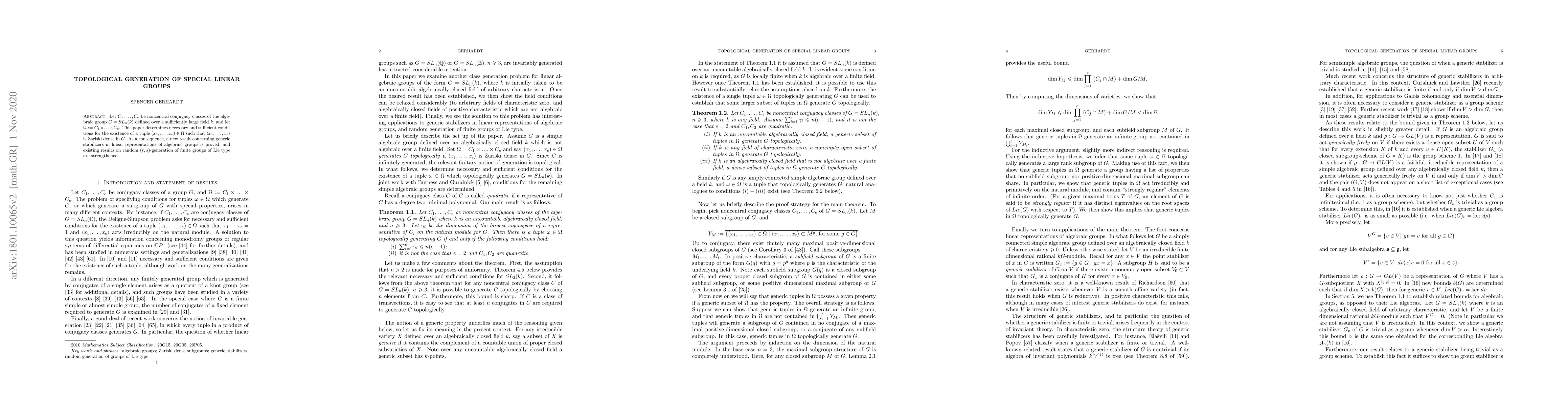 Thumbnail for Topological generation of special linear groups
