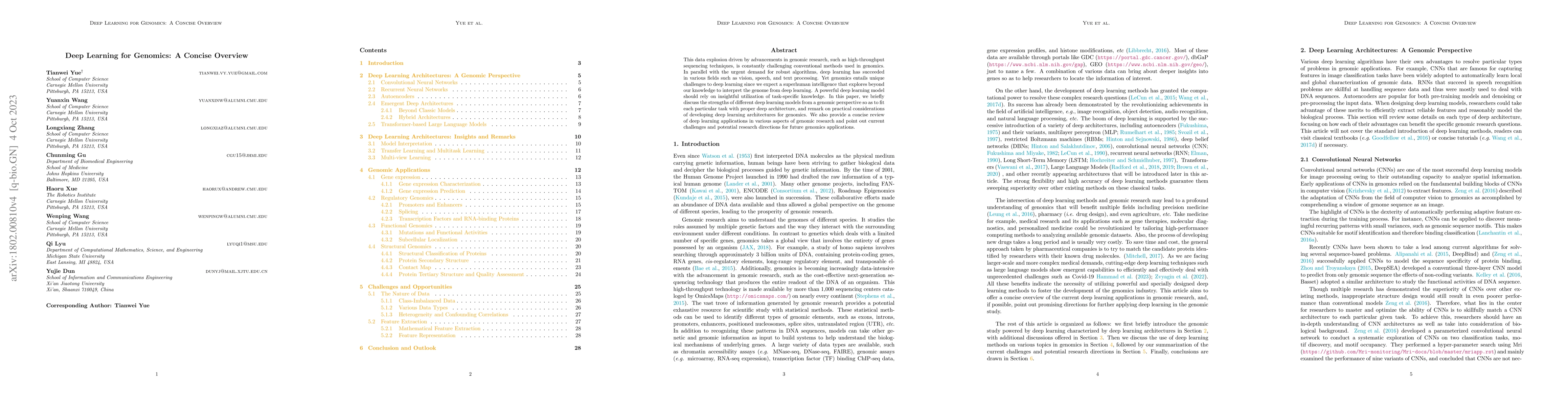 Thumbnail for Deep Learning for Genomics: A Concise Overview