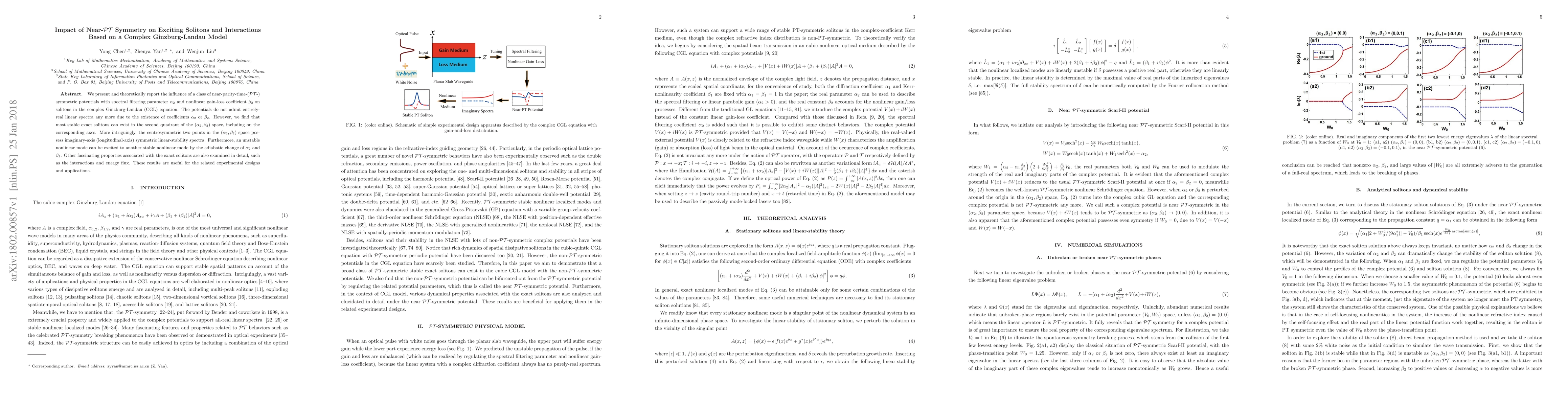 Thumbnail for Impact of near-PT symmetry on exciting solitons and interactions based
  on a complex Ginzburg-Landau model