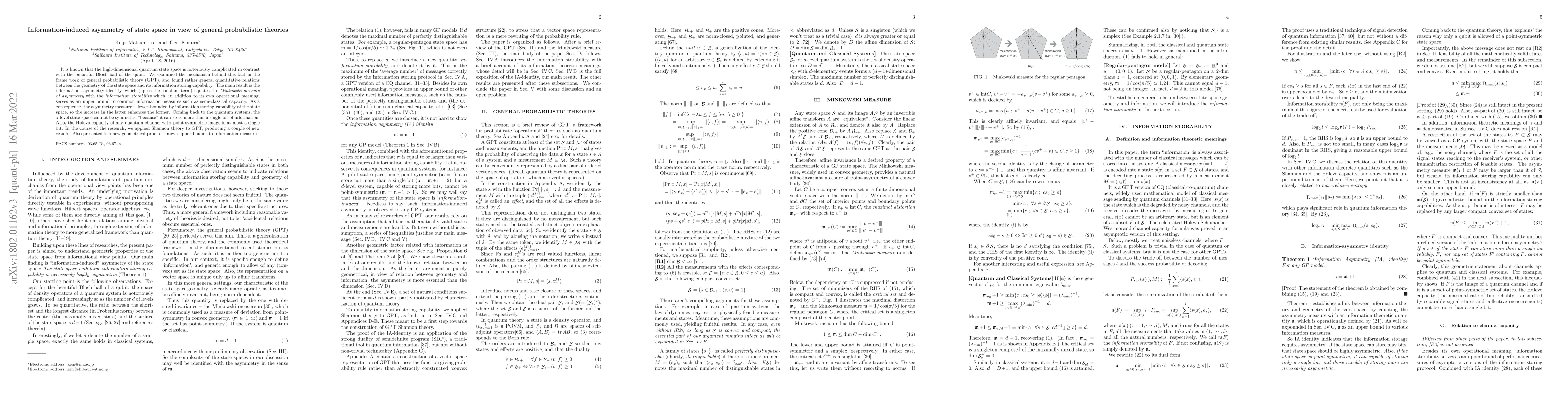Thumbnail for Information storing yields a point-asymmetry of state space in general
  probabilistic theories