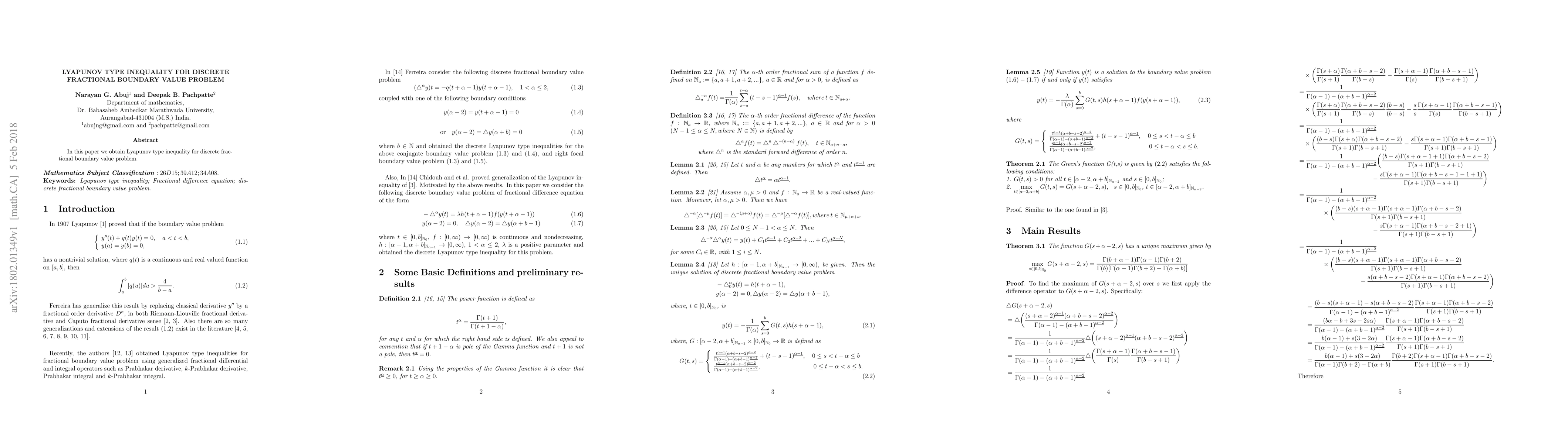 Thumbnail for Lyapunov type inequality for discrete fractional boundary value problem