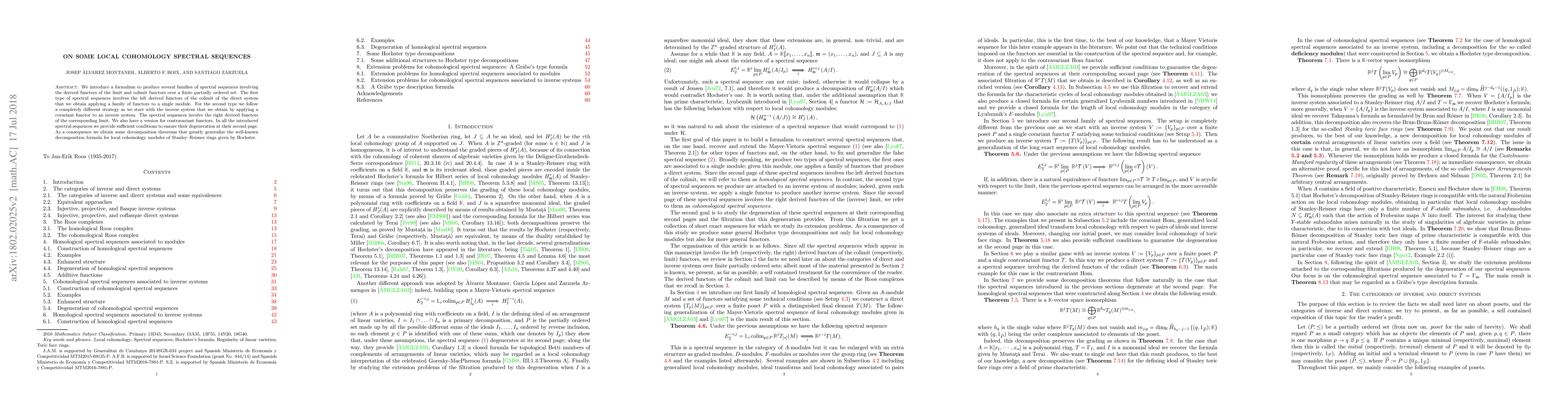 Thumbnail for On some local cohomology spectral sequences