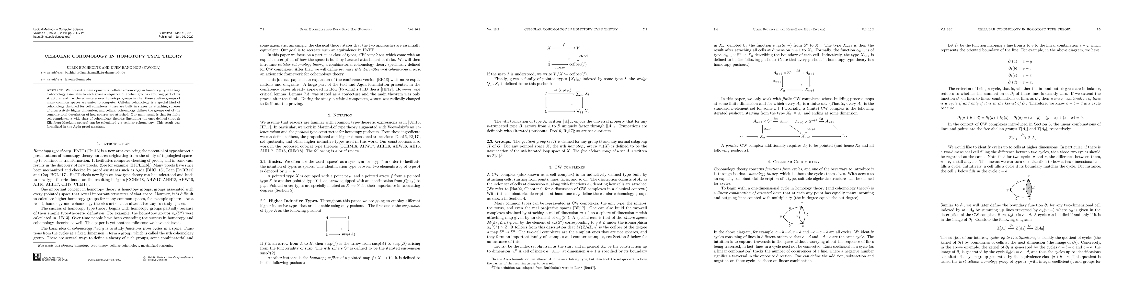 Thumbnail for Cellular Cohomology in Homotopy Type Theory