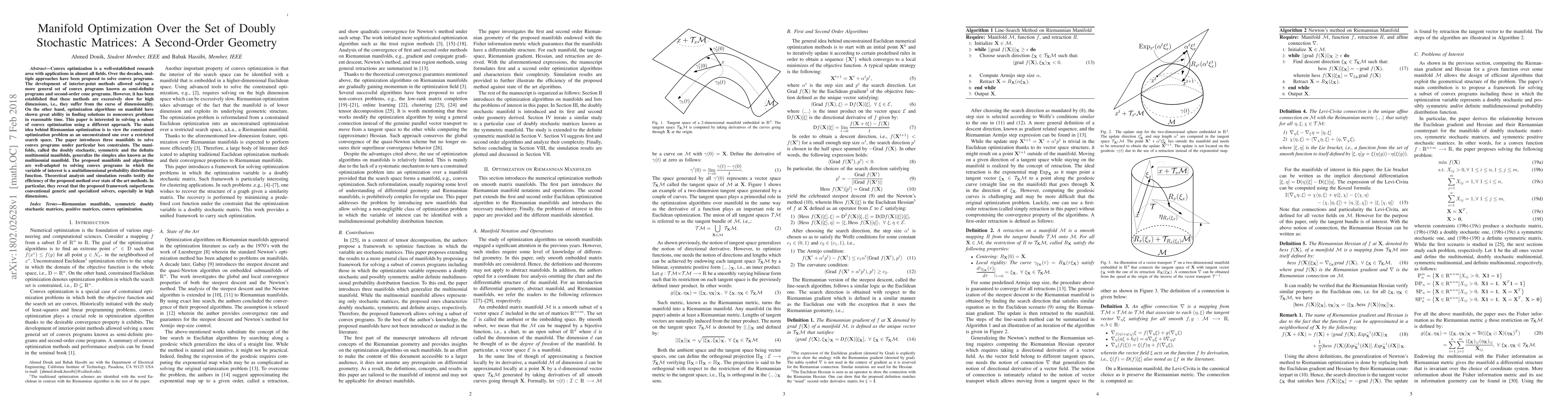 Thumbnail for Manifold Optimization Over the Set of Doubly Stochastic Matrices: A
  Second-Order Geometry