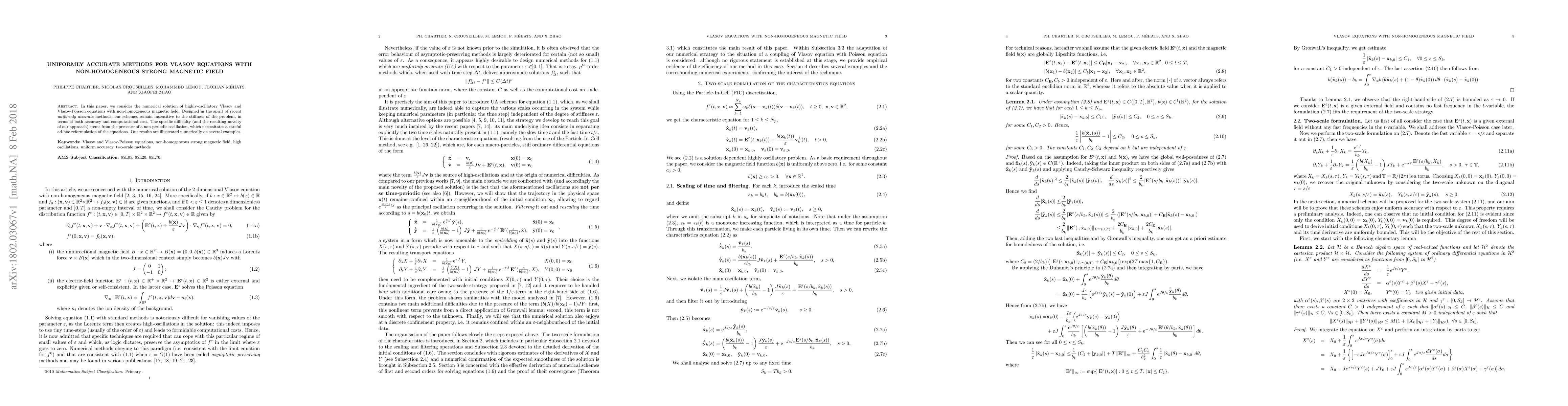 Thumbnail for Uniformly accurate methods for Vlasov equations with non-homogeneous
  strong magnetic field