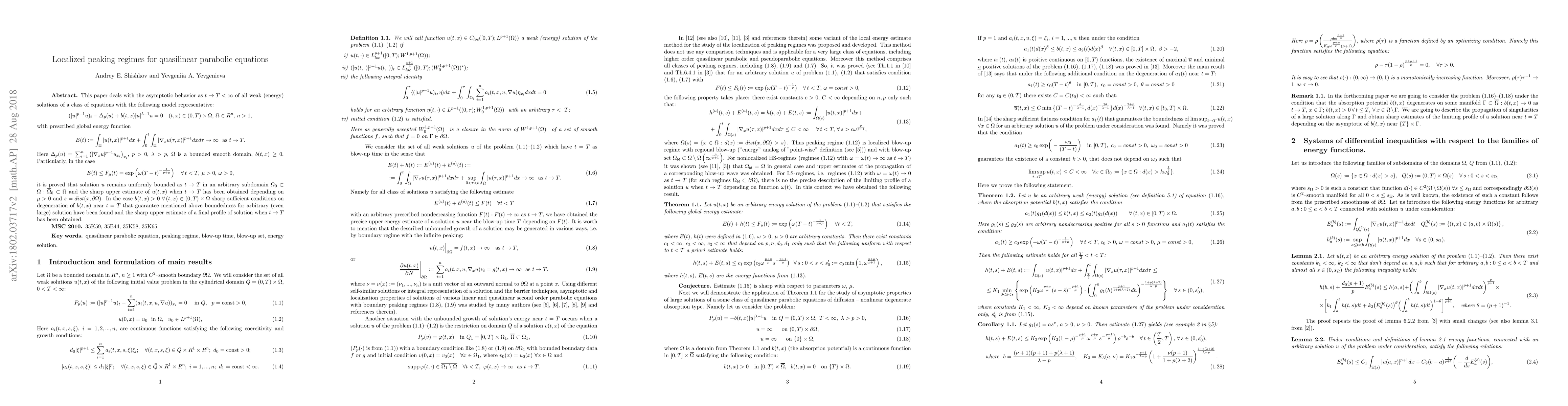 Thumbnail for Localized peaking regimes for quasilinear parabolic equations