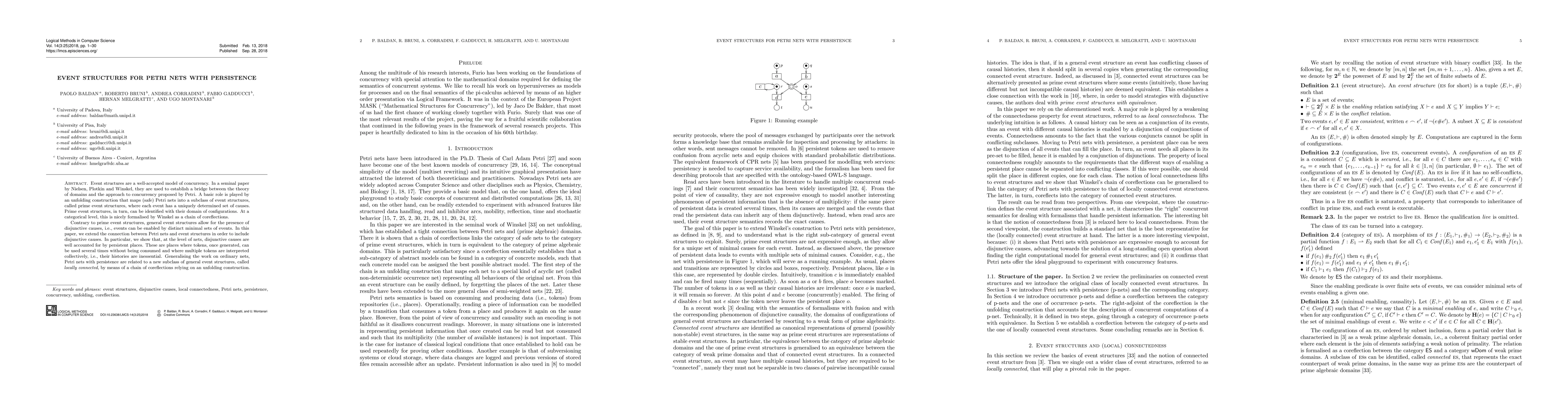 Thumbnail for Event Structures for Petri nets with Persistence