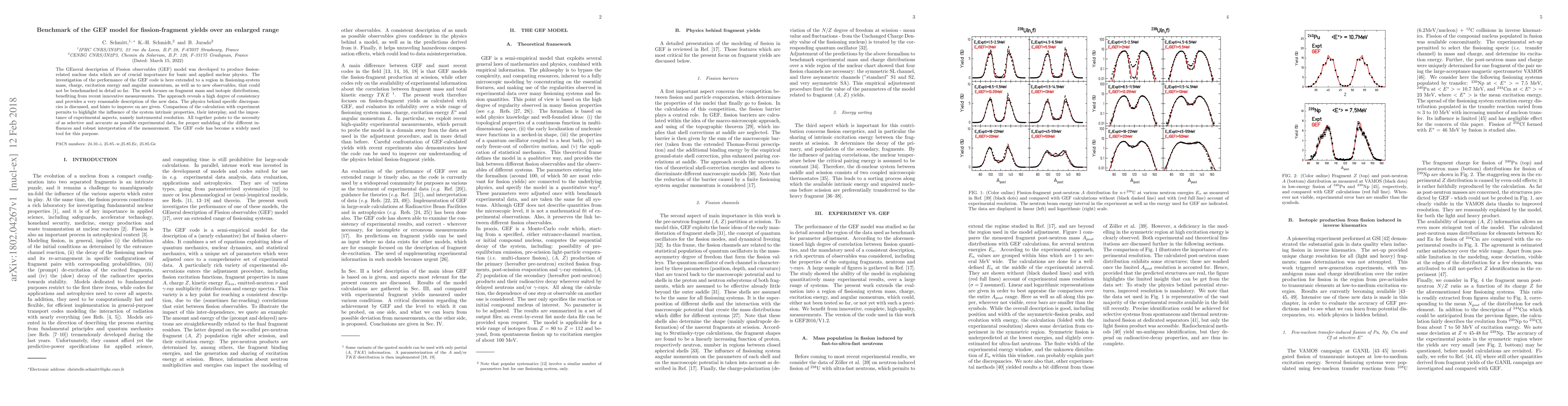 Thumbnail for Benchmark of the GEF model for fission-fragment yields over an enlarged
  range