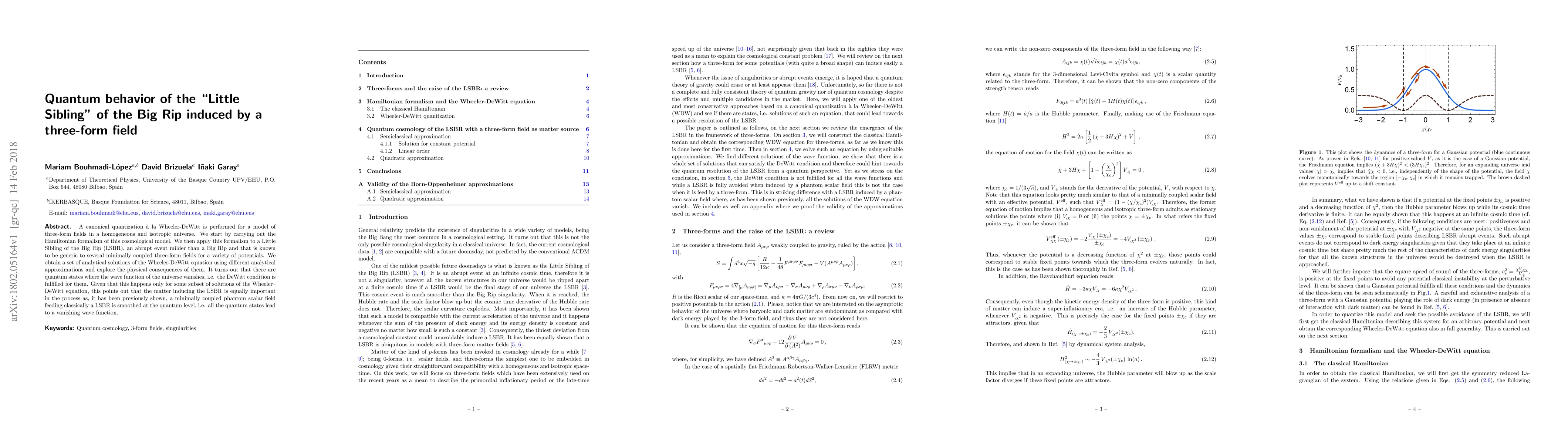 Thumbnail for Quantum behavior of the "Little Sibling" of the Big Rip induced by a
  three-form field