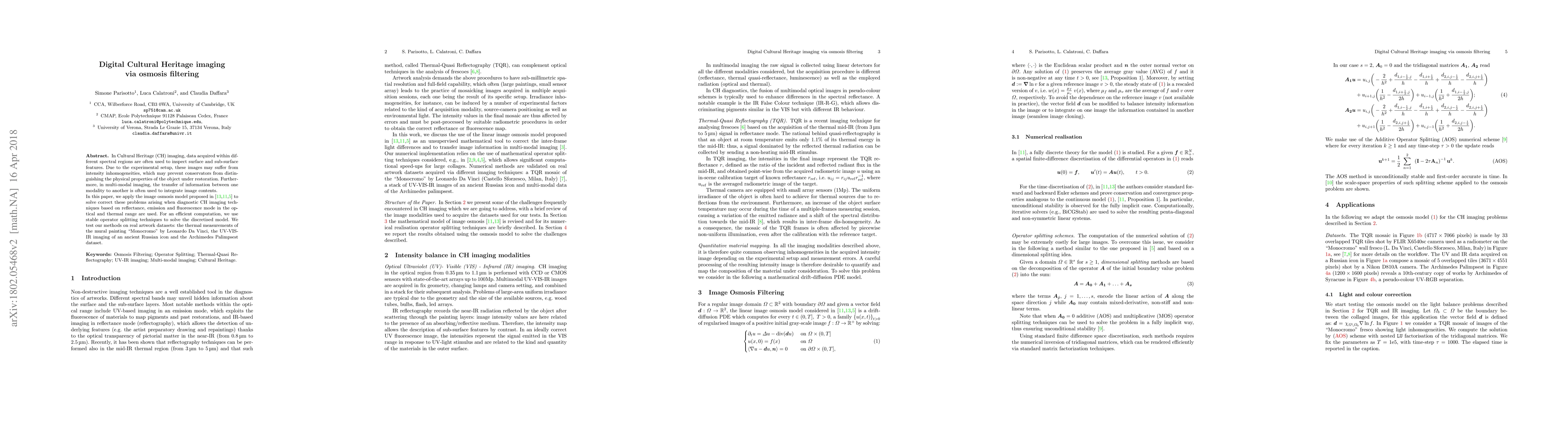 Thumbnail for Digital Cultural Heritage imaging via osmosis filtering