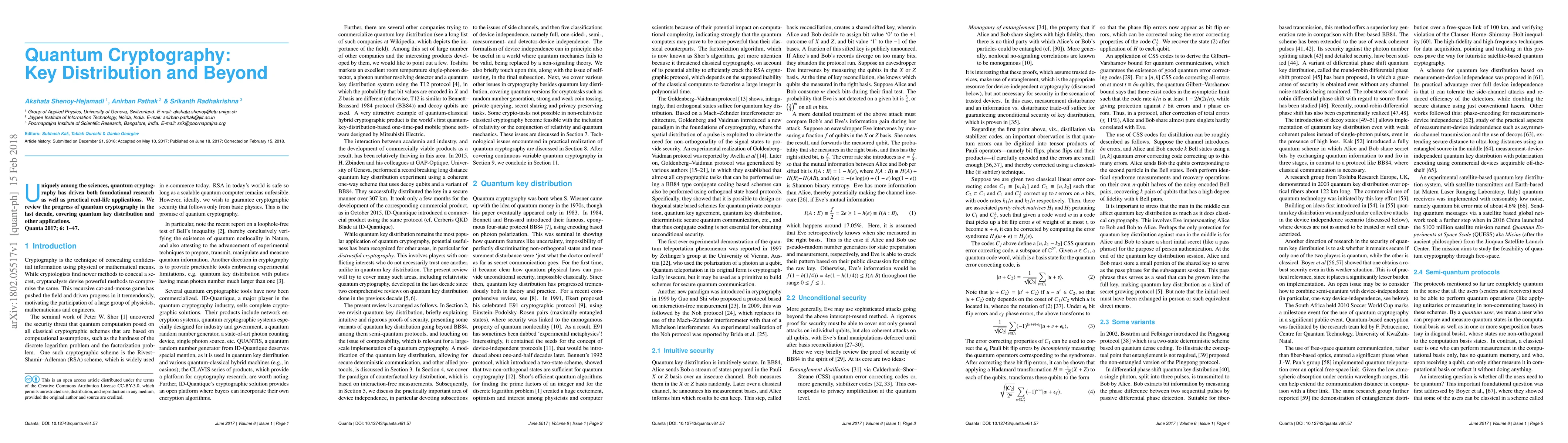 Thumbnail for Quantum cryptography: key distribution and beyond