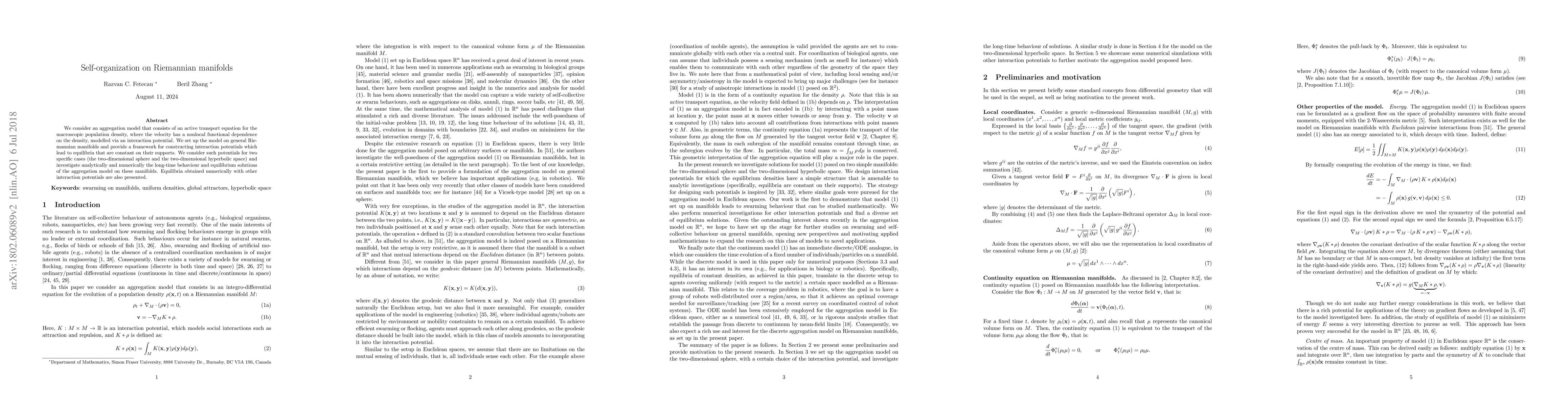 Thumbnail for Self-organization on Riemannian manifolds