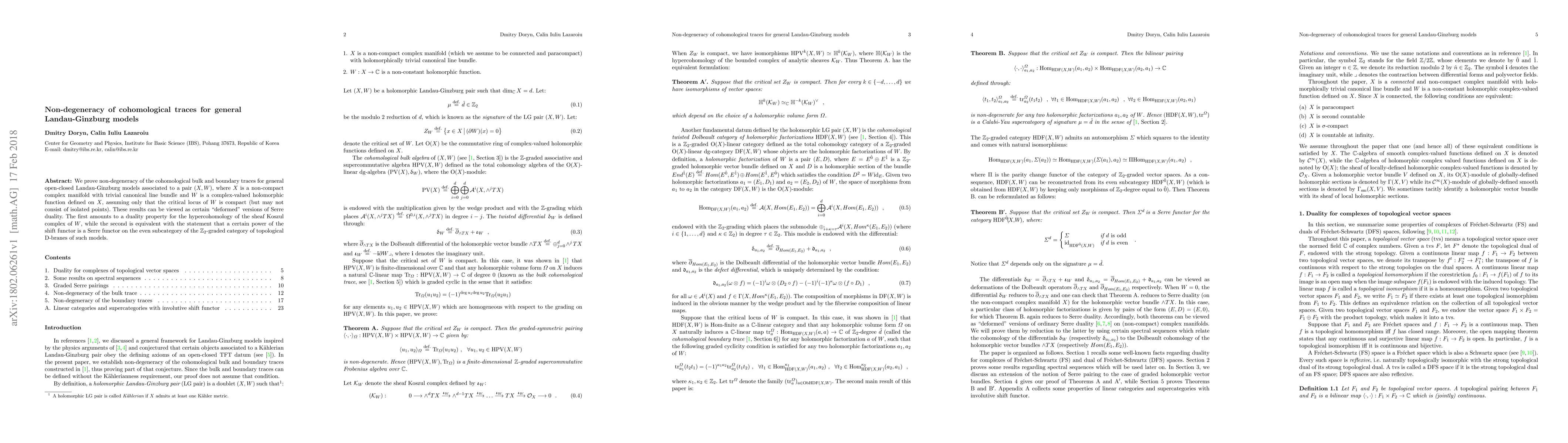 Thumbnail for Non-degeneracy of cohomological traces for general Landau-Ginzburg
  models