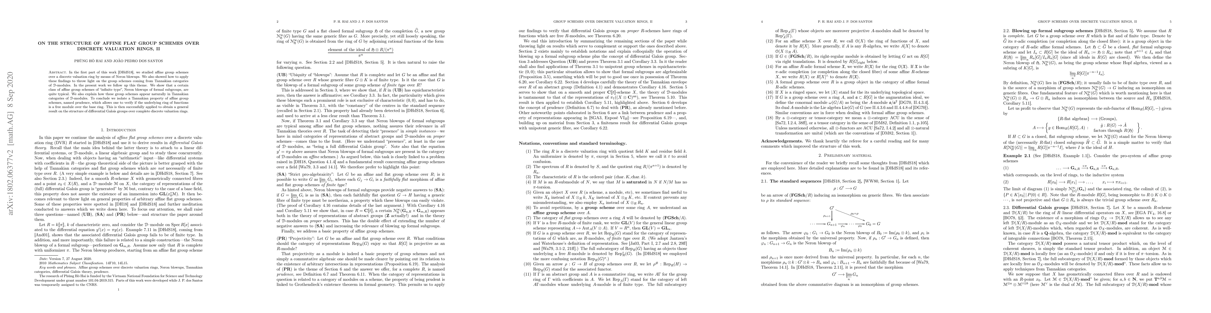 Thumbnail for On the structure of affine flat group schemes over discrete valuation
  rings, II
