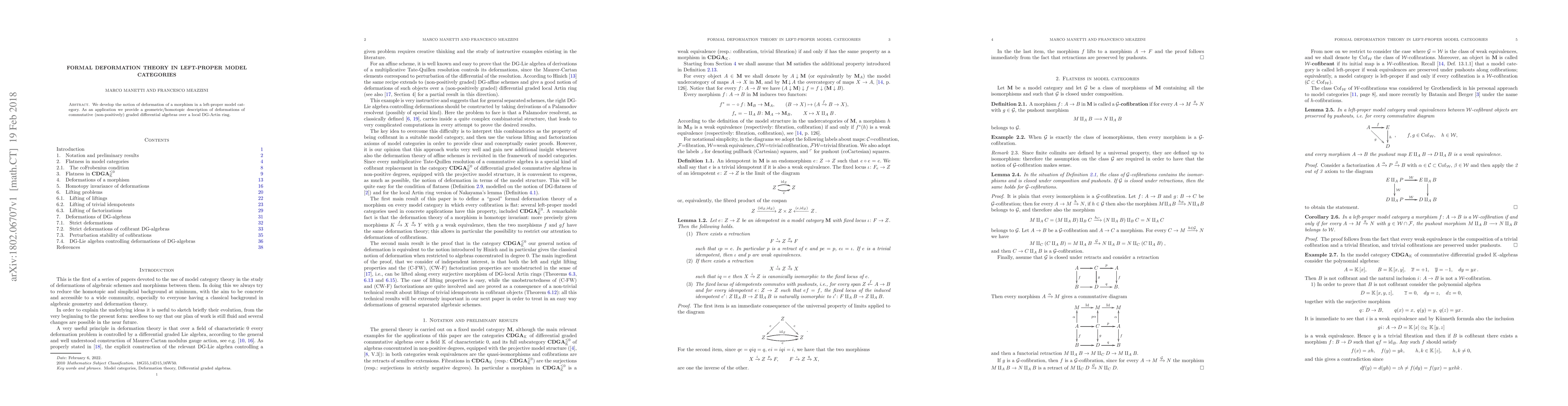 Thumbnail for Formal deformation theory in left-proper model categories