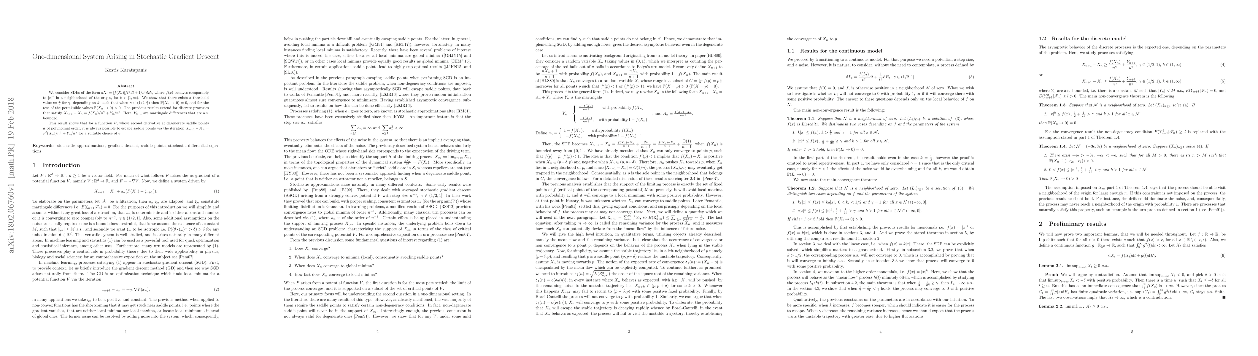 Thumbnail for One-dimensional System Arising in Stochastic Gradient Descent