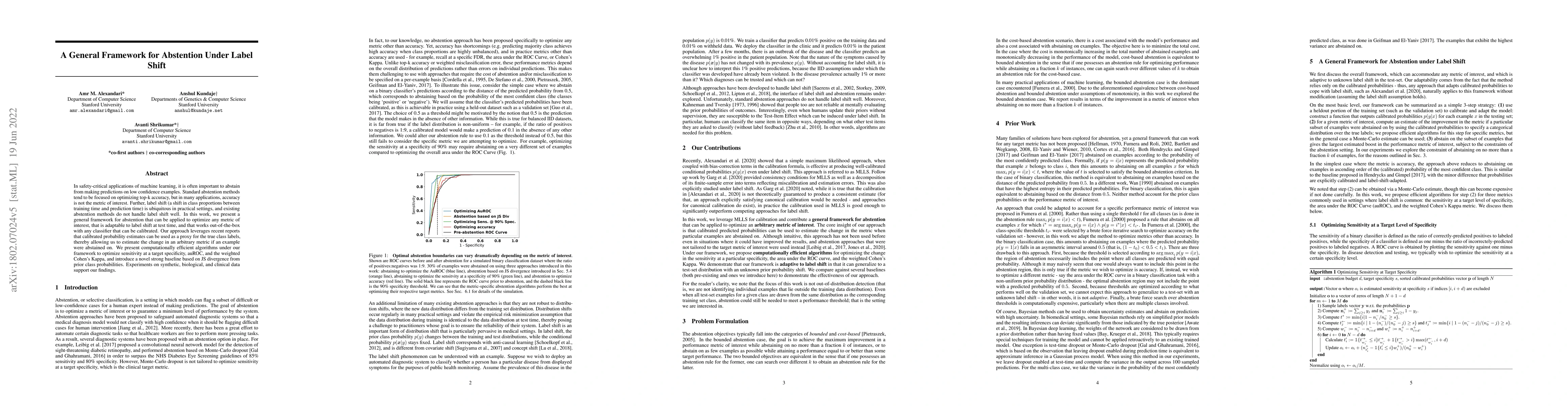 Thumbnail for A General Framework for Abstention Under Label Shift