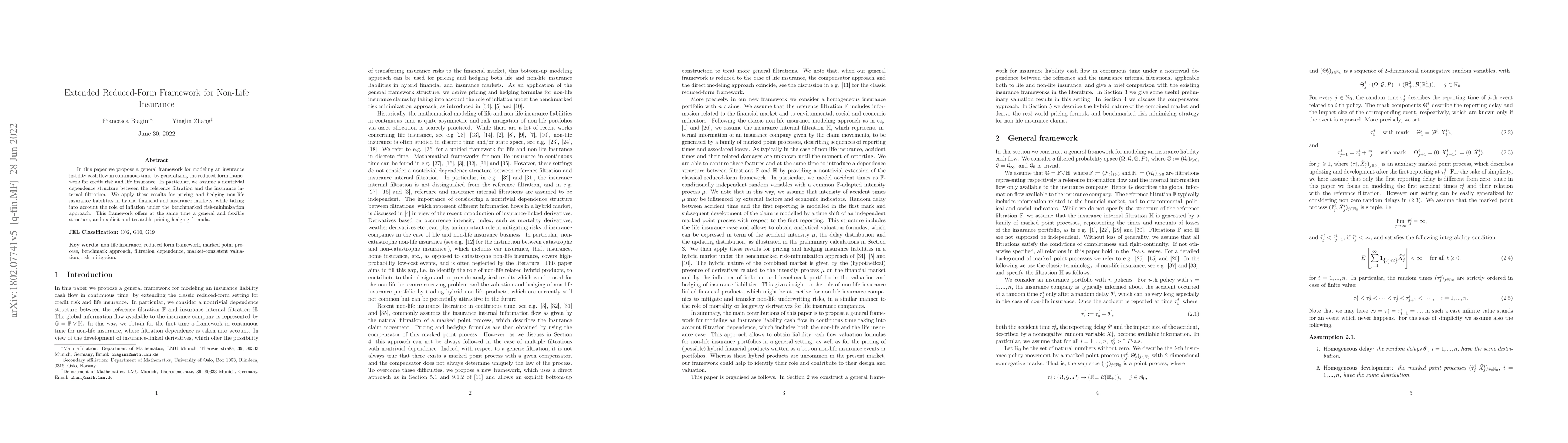Thumbnail for Extended Reduced-Form Framework for Non-Life Insurance