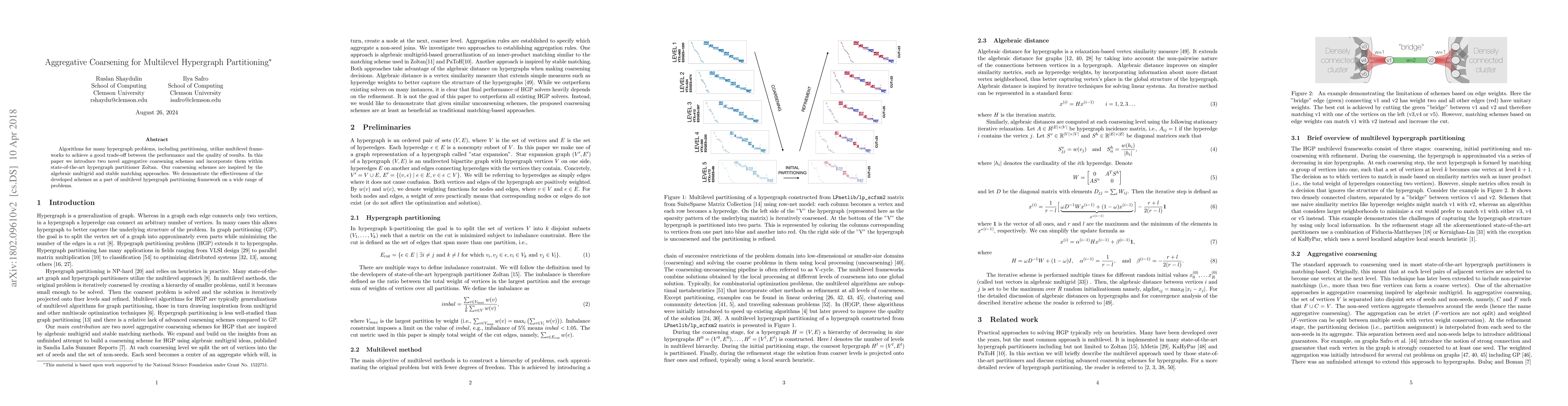Thumbnail for Aggregative Coarsening for Multilevel Hypergraph Partitioning