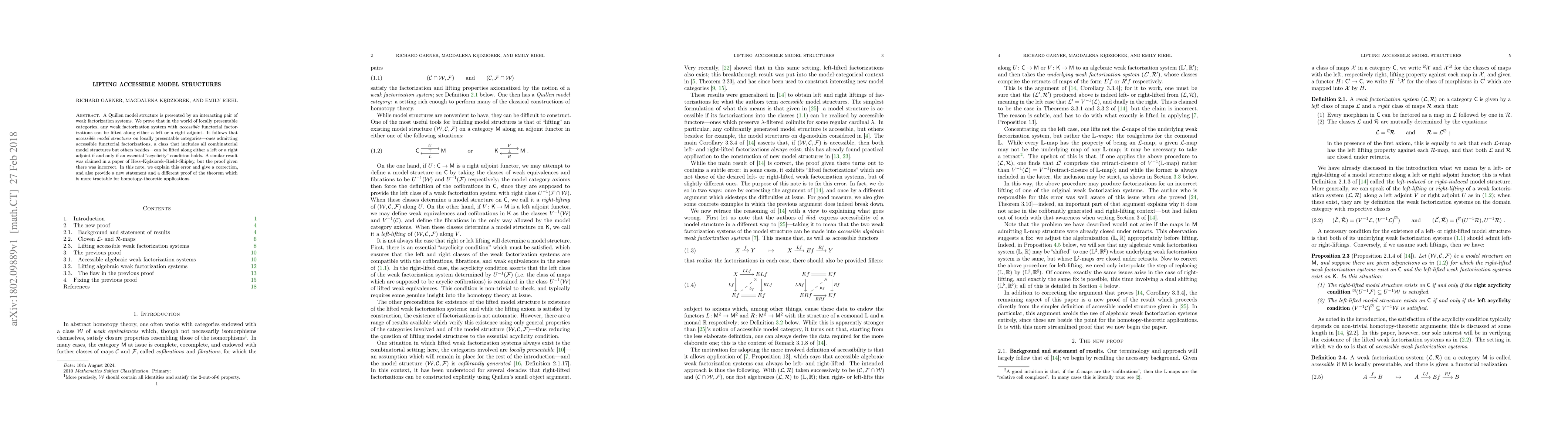 Thumbnail for Lifting accessible model structures