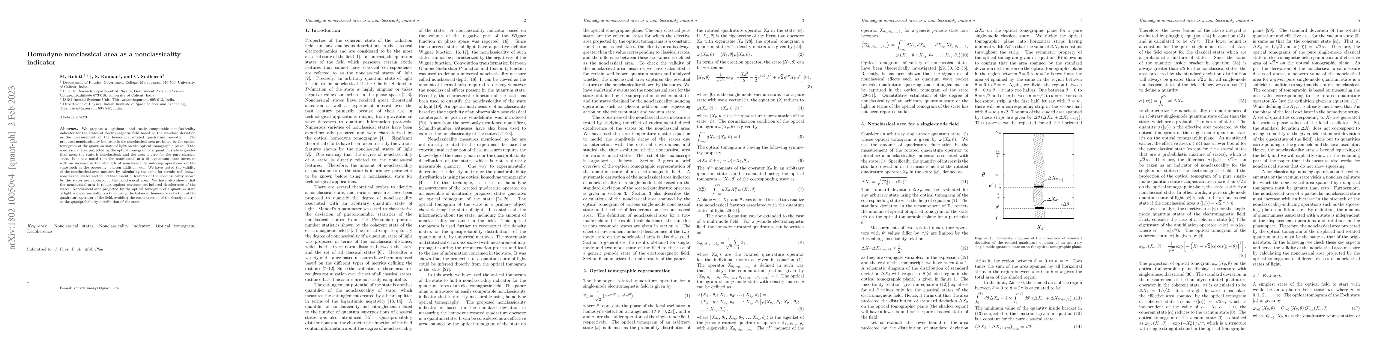 Thumbnail for Homodyne nonclassical area as a nonclassicality indicator