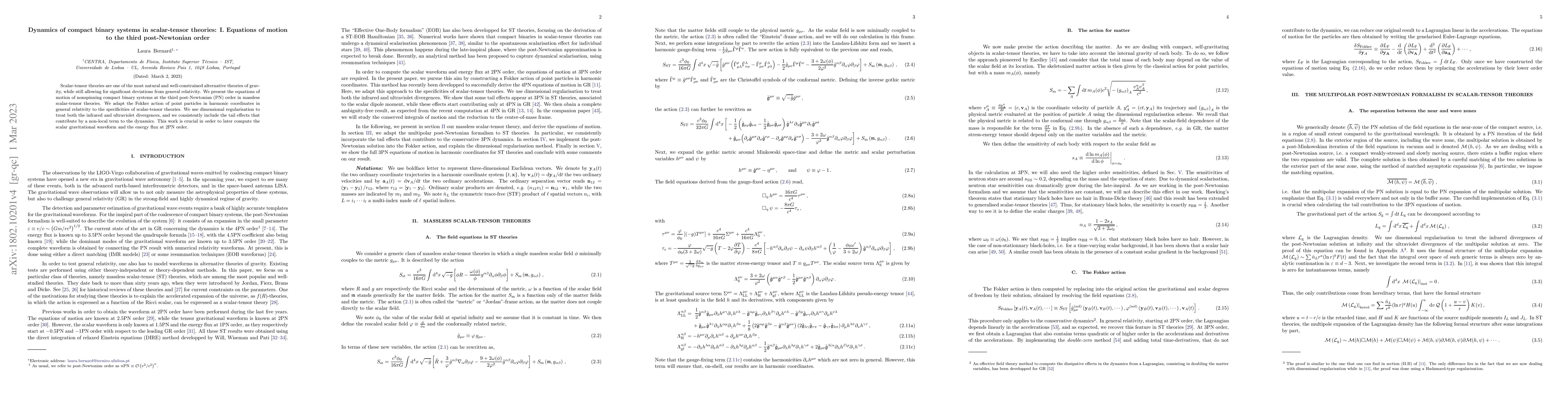 Thumbnail for Dynamics of compact binary systems in scalar-tensor theories: I.
  Equations of motion to the third post-Newtonian order