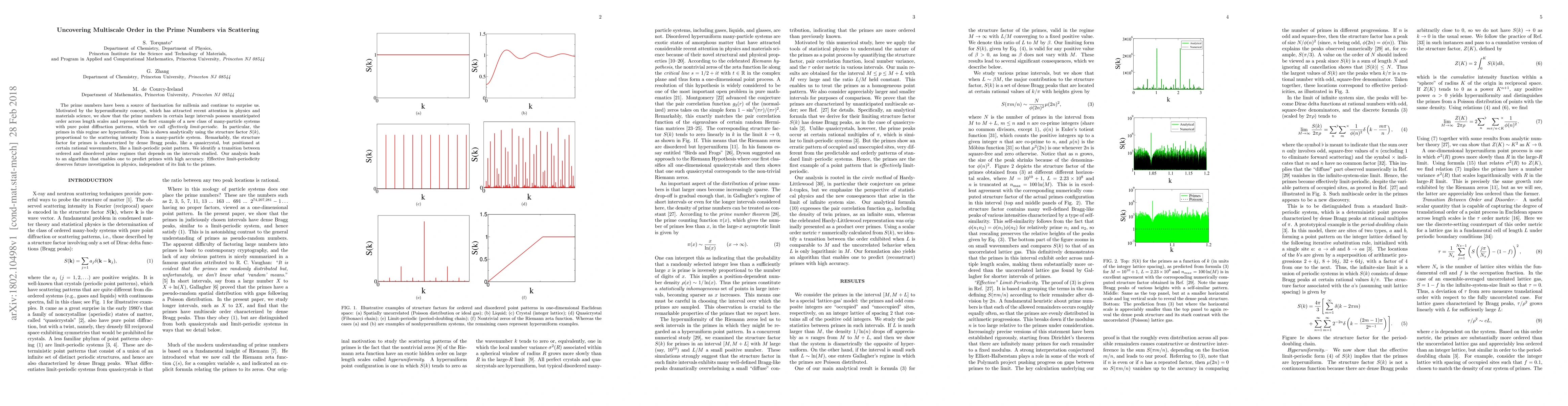Thumbnail for Uncovering Multiscale Order in the Prime Numbers via Scattering