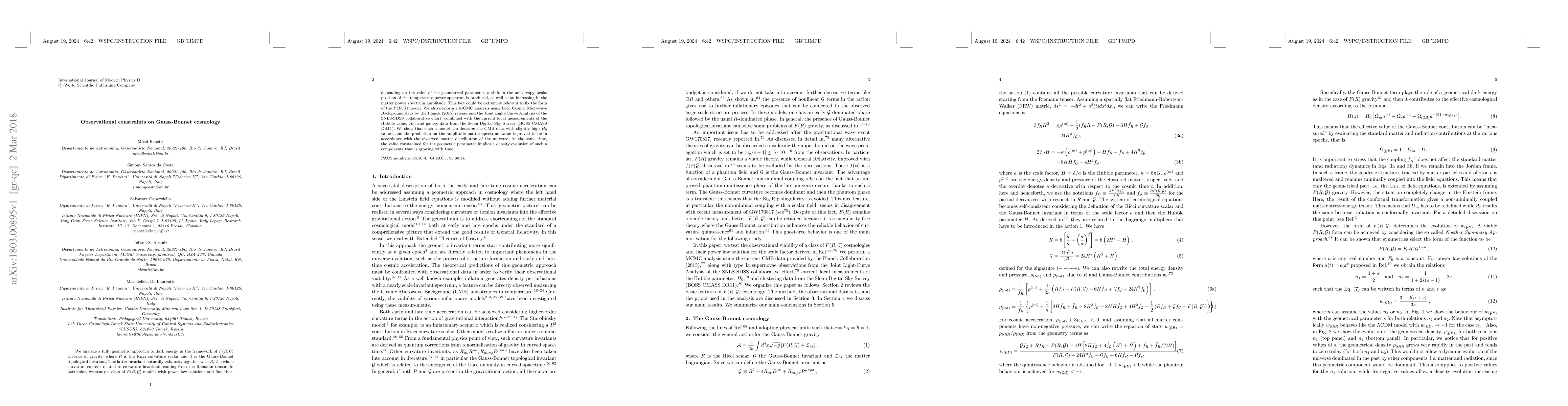 Thumbnail for Observational constraints on Gauss-Bonnet cosmology