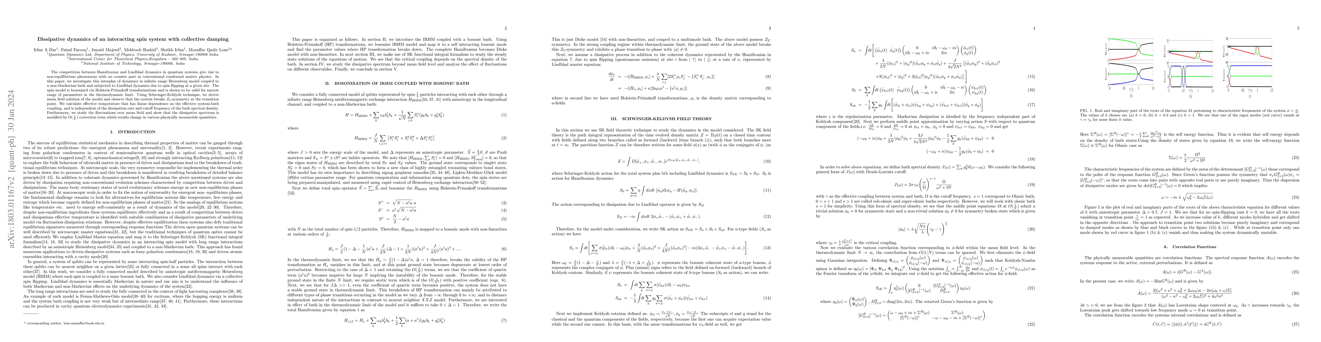 Thumbnail for Dissipative dynamics of an interacting spin system with collective
  damping