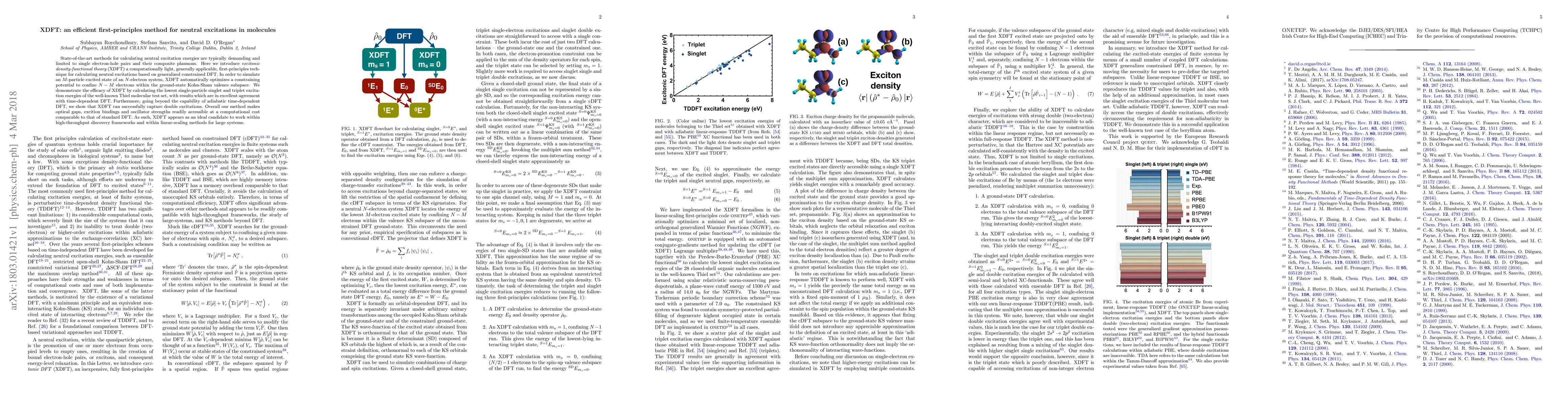Thumbnail for XDFT: an efficient first-principles method for neutral excitations in
  molecules