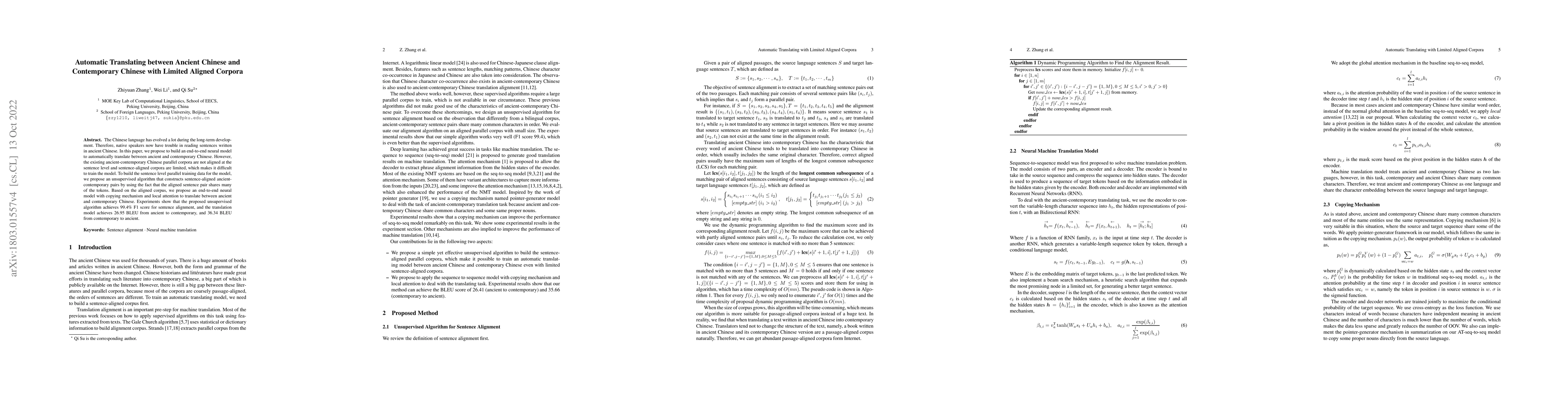 Thumbnail for Automatic Translating between Ancient Chinese and Contemporary Chinese
  with Limited Aligned Corpora