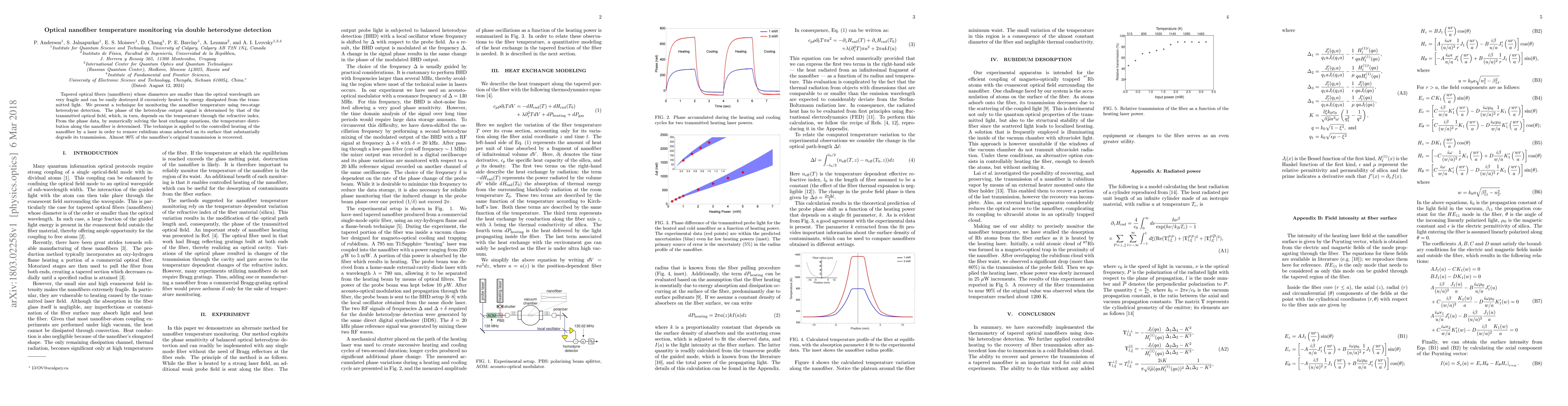 Thumbnail for Optical nanofiber temperature monitoring via double heterodyne detection