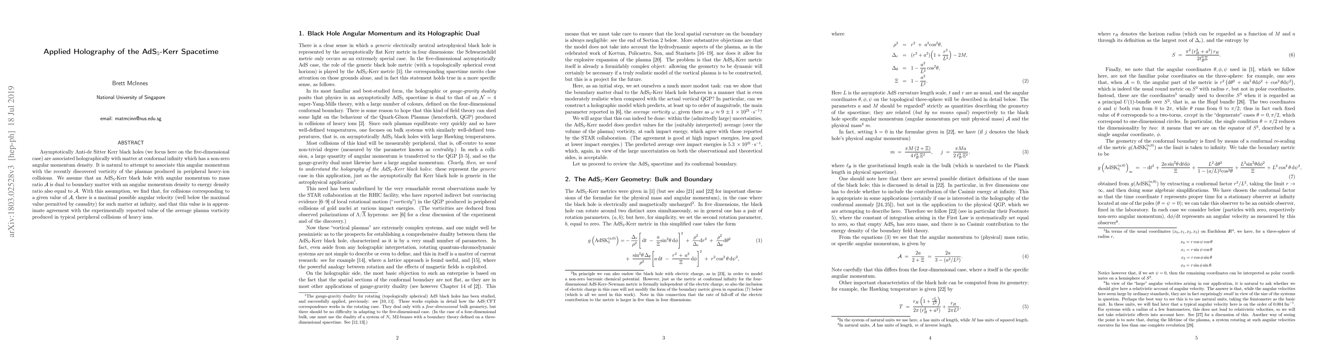 Thumbnail for Applied Holography of the AdS$_5$-Kerr Spacetime