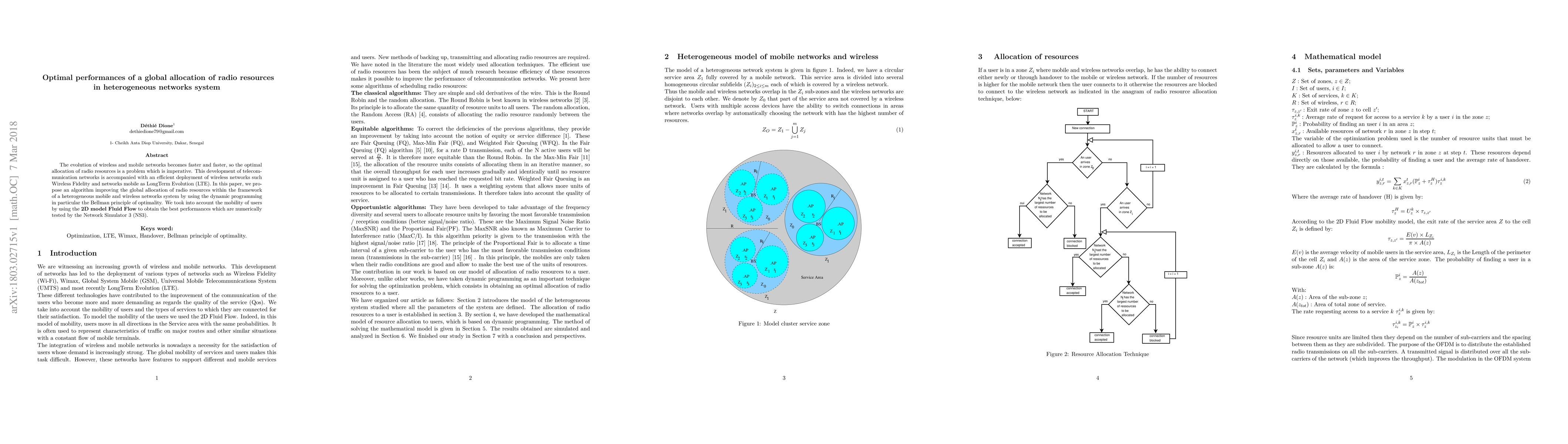 Thumbnail for Optimal performances of a global allocation of radio resources in
  heterogeneous networks system