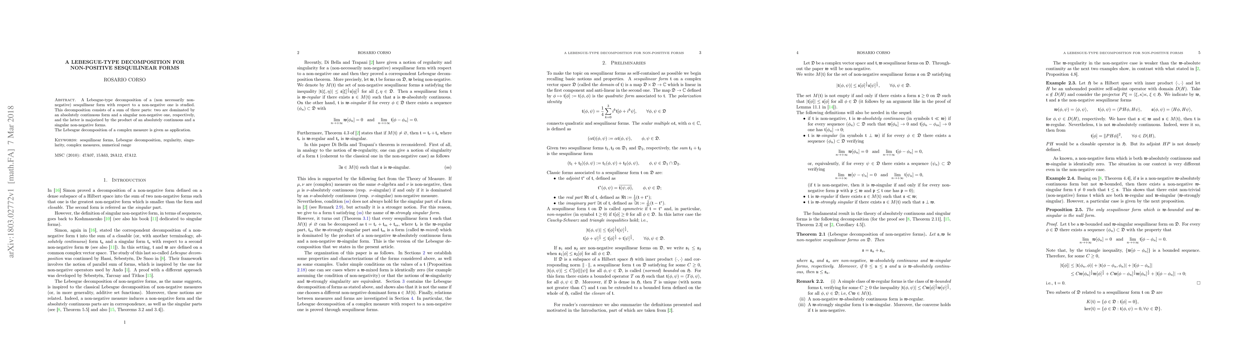 Thumbnail for A Lebesgue-type decomposition for non-positive sesquilinear forms