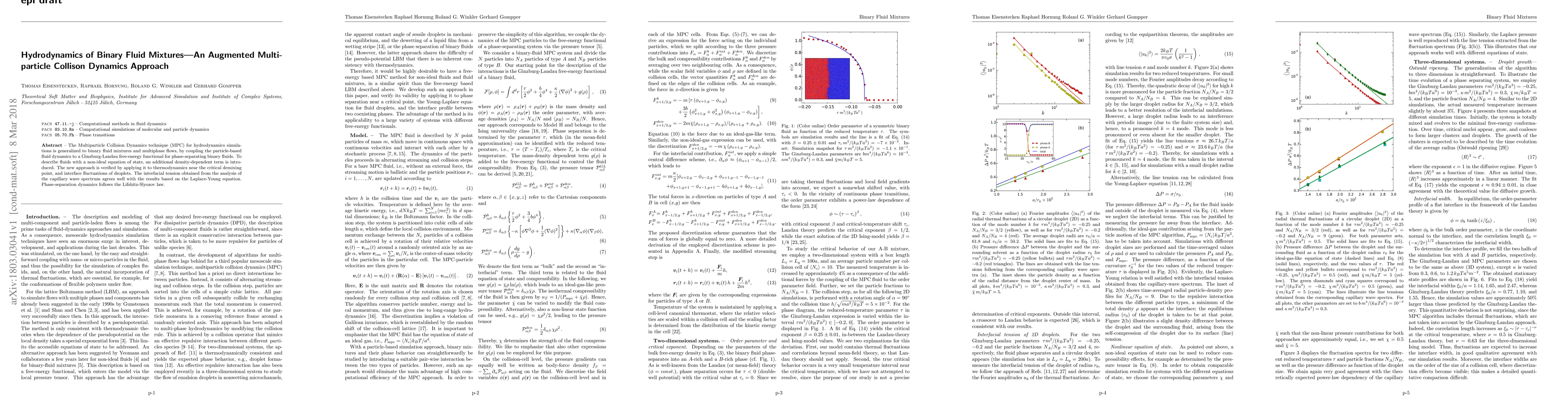 Thumbnail for Hydrodynamics of Binary Fluid Mixtures - An Augmented Multiparticle
  Collison Dynamics Approach