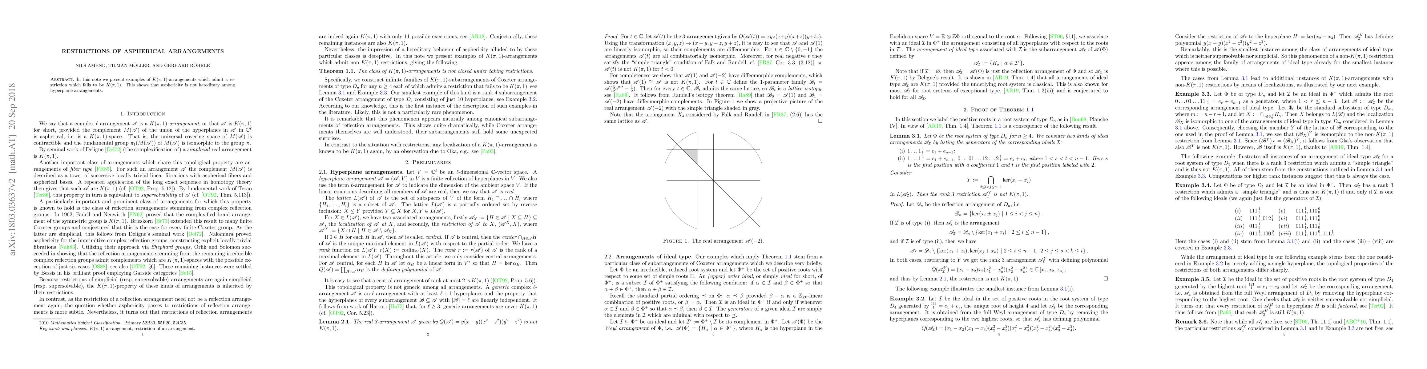 Thumbnail for Restrictions of aspherical arrangements
