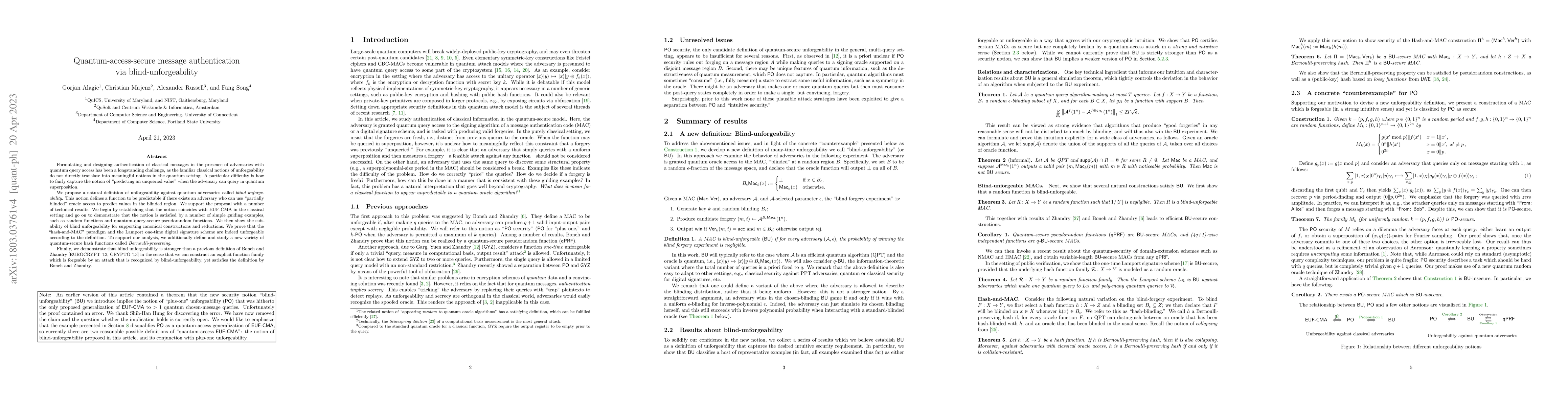 Thumbnail for Quantum-secure message authentication via blind-unforgeability