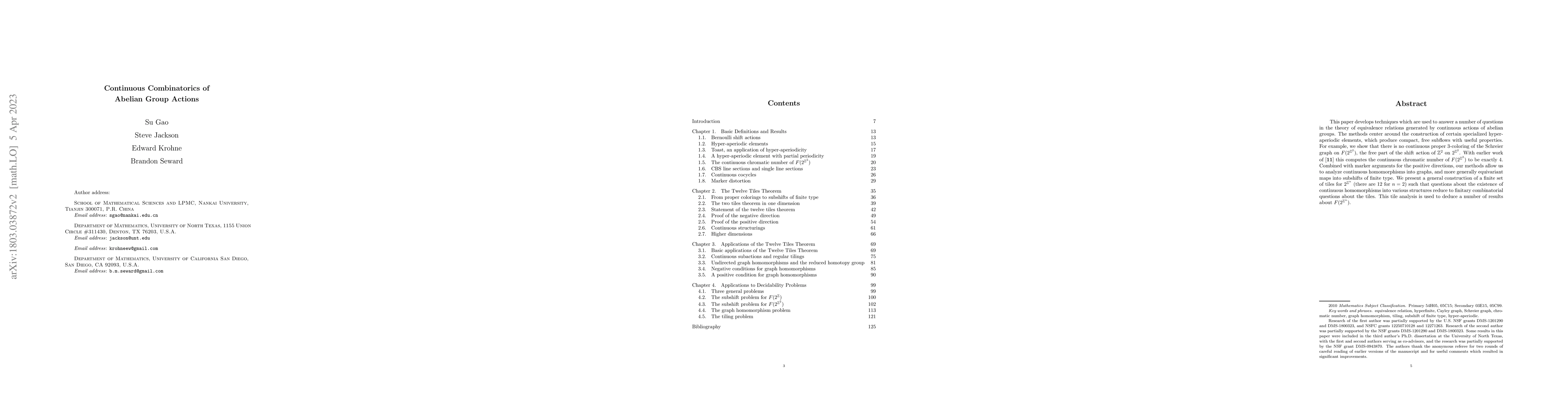 Thumbnail for Continuous Combinatorics of Abelian Group Actions