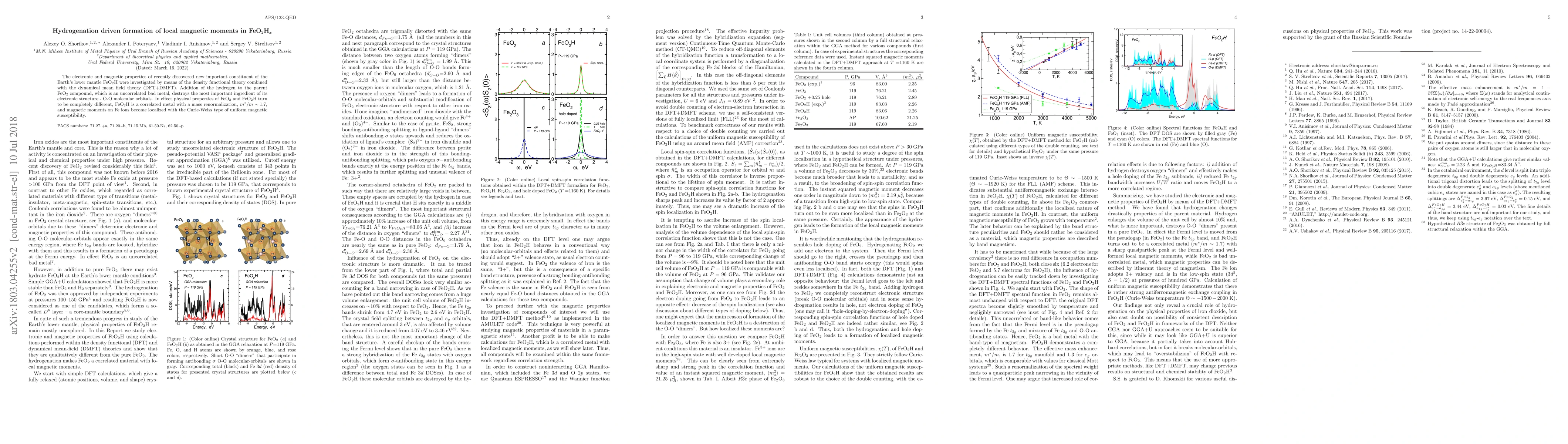 Thumbnail for Hydrogenation driven formation of local magnetic moments in FeO$_2$H$_x$