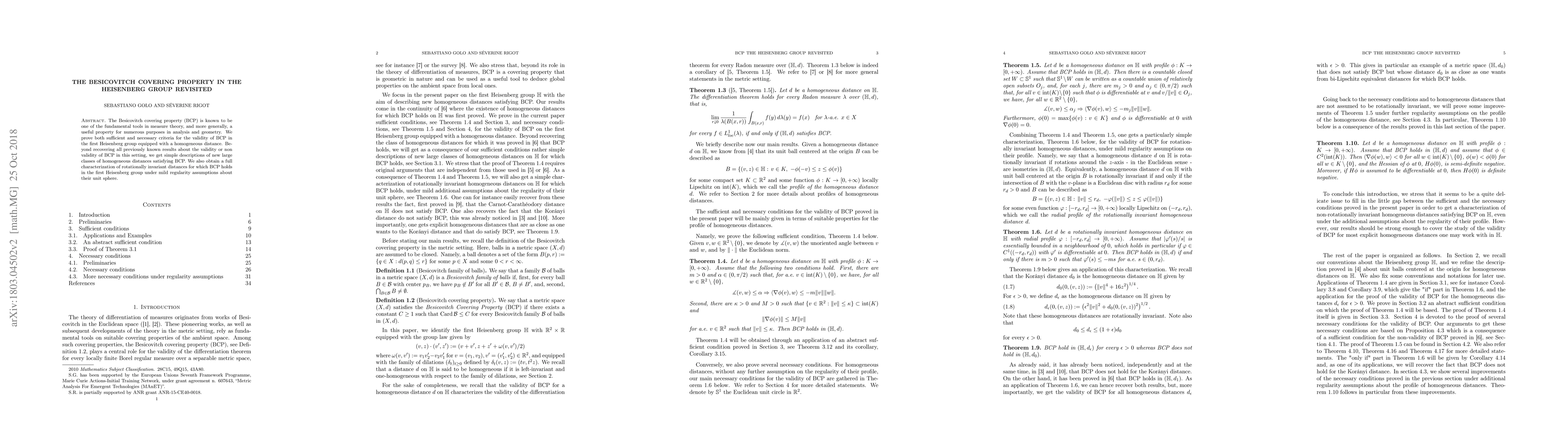 Thumbnail for The Besicovitch covering property in the Heisenberg group revisited