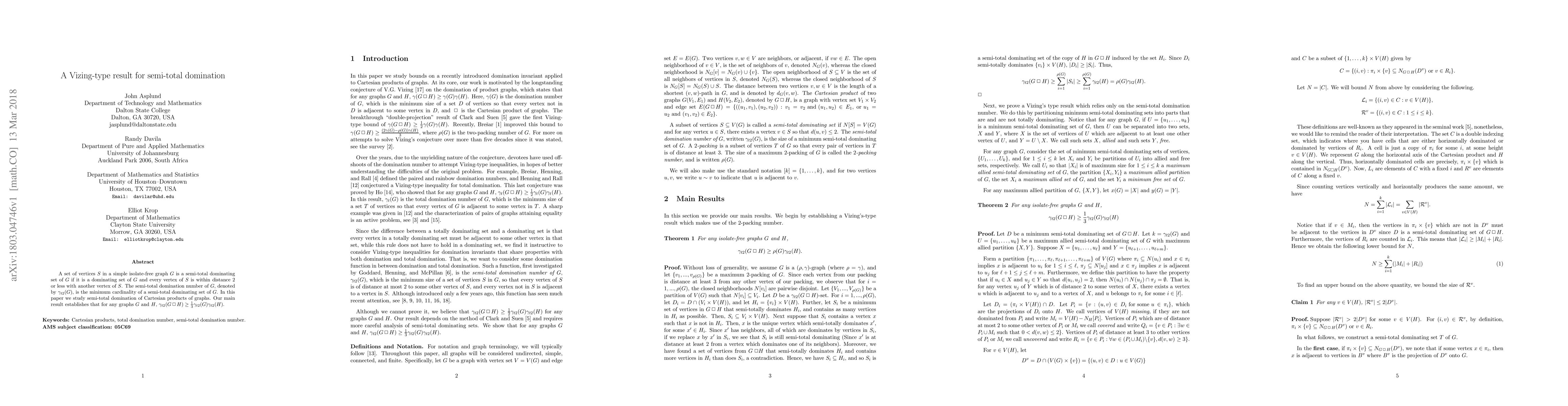 Thumbnail for A Vizing-type result for semi-total domination