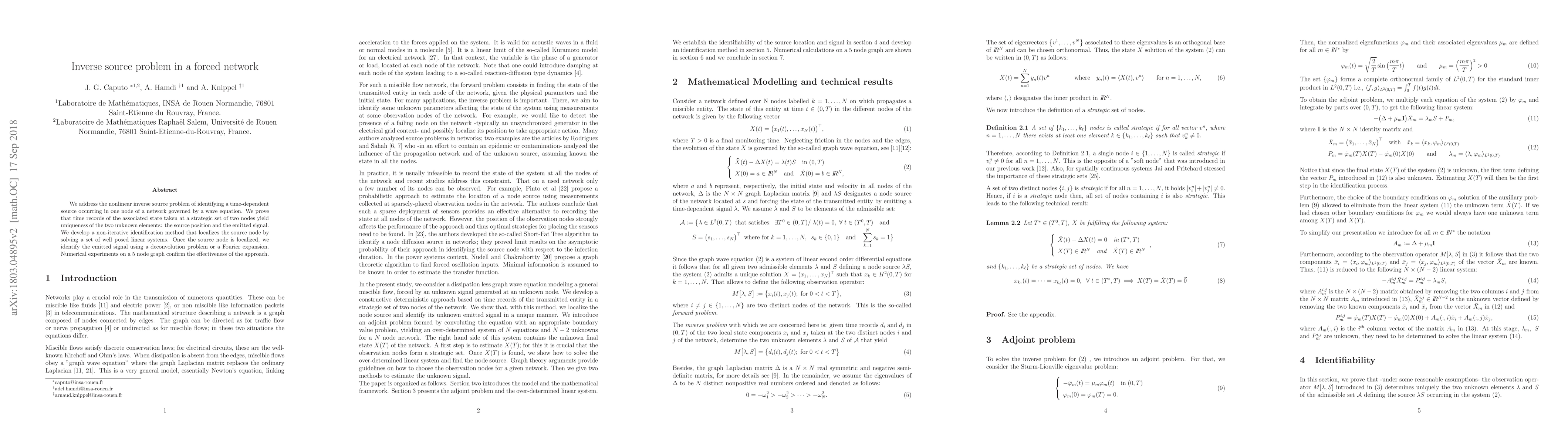 Thumbnail for Inverse source problem in a forced network